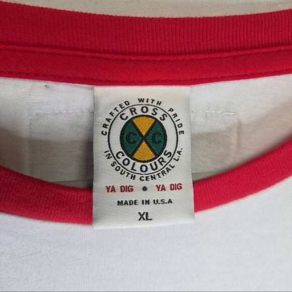 90s Cross Colours Vintage Mens White T Shirt. - Picture 7 of 8